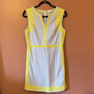 Crown & Ivy Yellow and White Striped Mini Dress